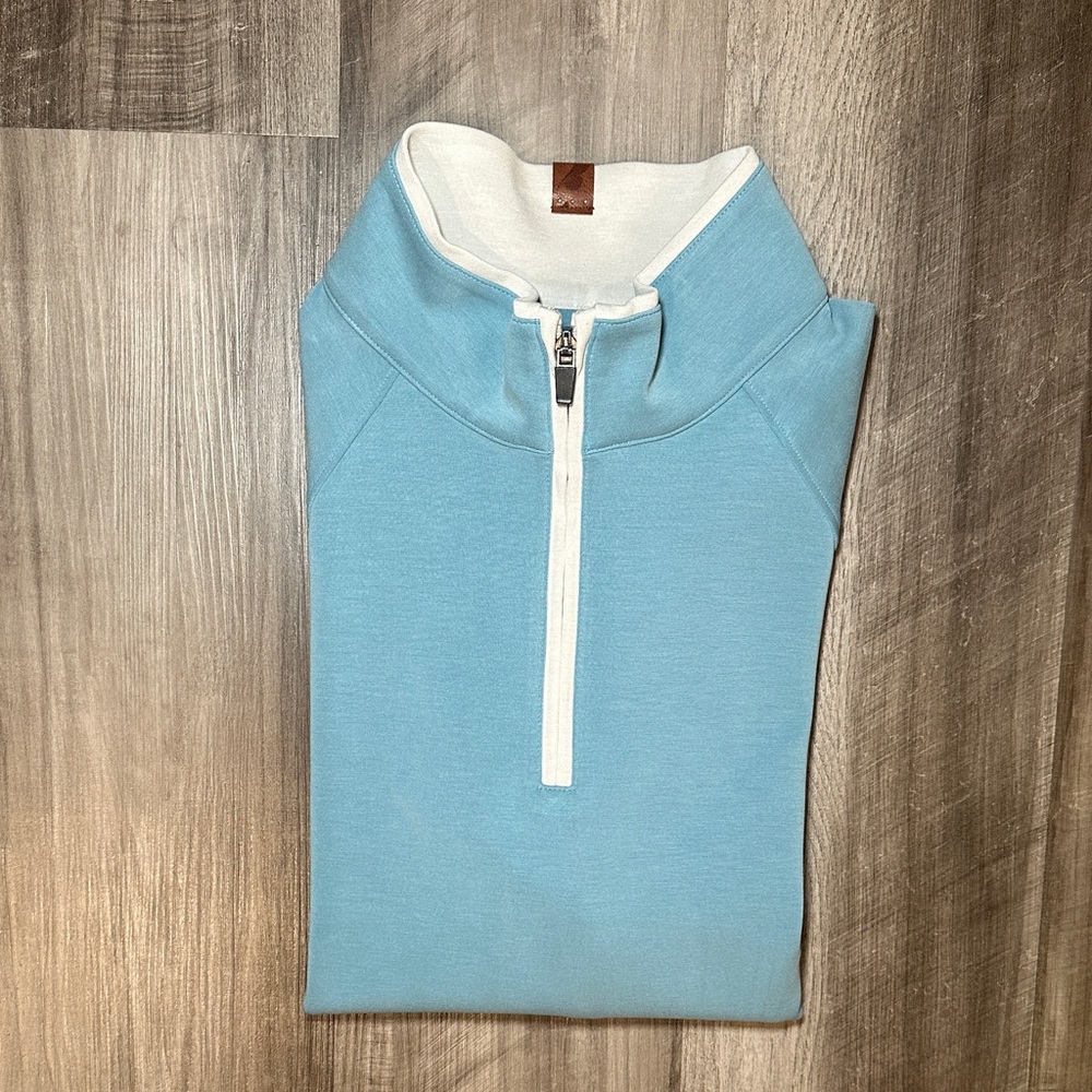 Fundamental Coast Los Angeles Light Blue Later On Quarter Zip Pullover - Medium